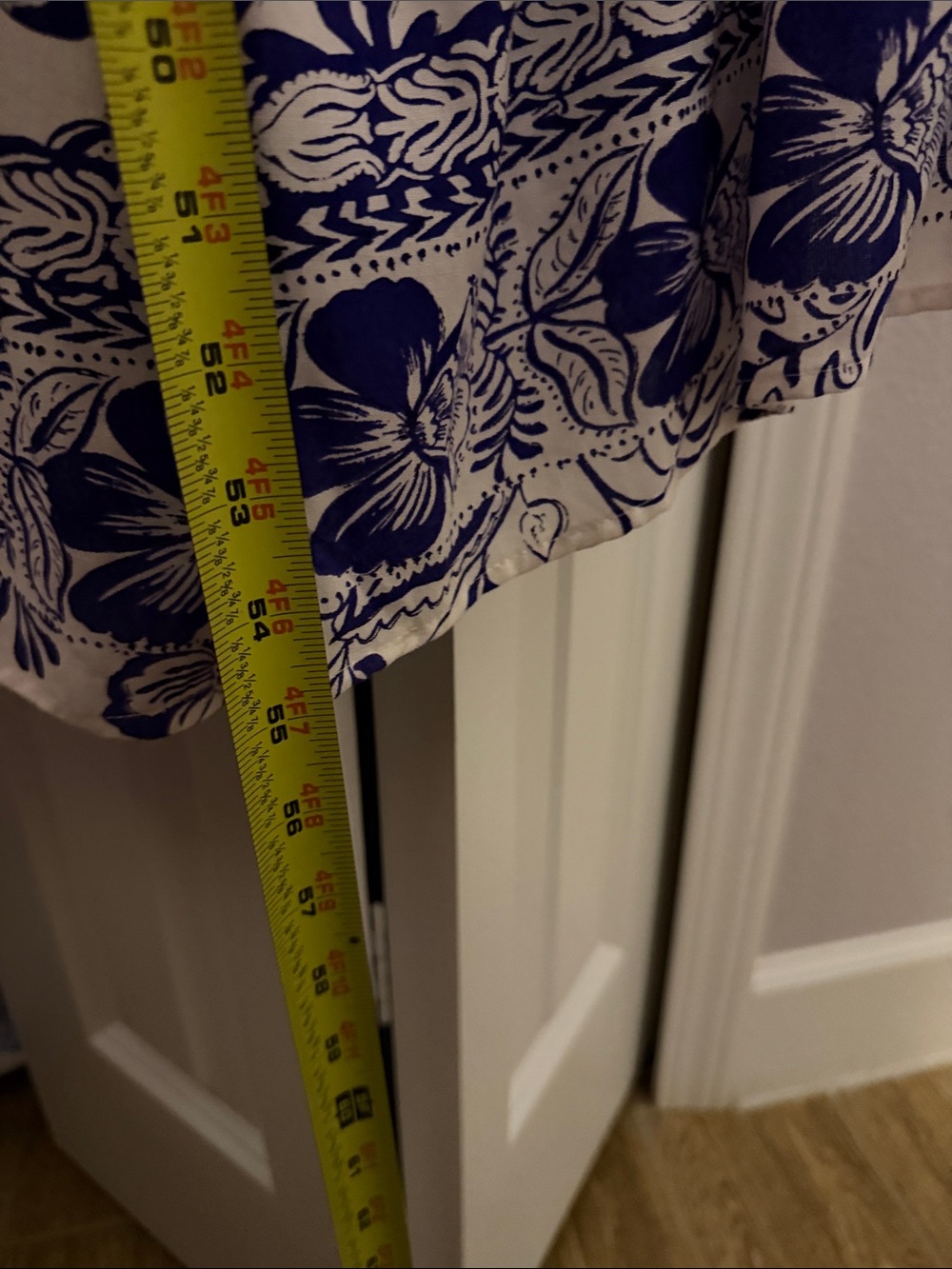 Angie Blue and White Printed Maxi Dress with Spaghetti Straps - Picture 9 of 9